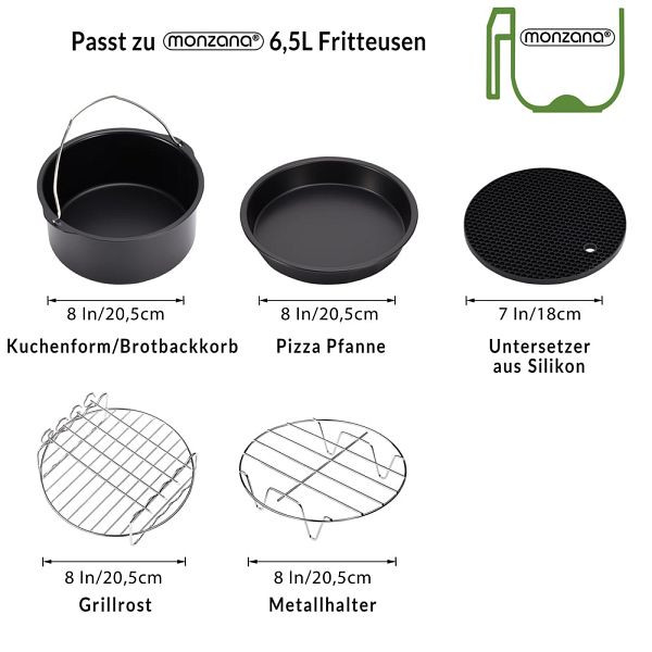 DEUBA Zubehör-Set Heißluftfritteuse 9-tlg, 107633, 4251777202531
