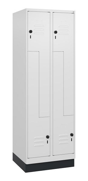 C+P Z-Spind Classic PLUS, Sockel, 4 Abteile, 1800x600x500mm, 9016/9016, Drehriegel, 0800237-204 S10014