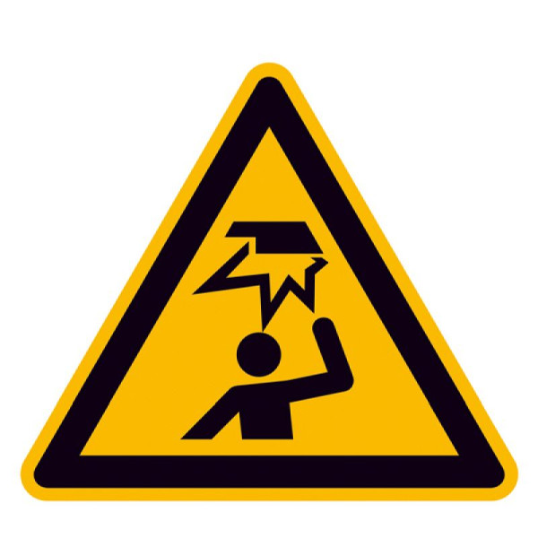 Stein HGS Warnschild, Warnung vor Hindernissen im Kopfbereich, 200 mm/Kunststoff, 45.a8212