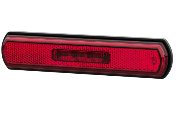 HELLA Seitenmarkierungsleuchte, Shapeline Tech, LED, 12/24V, rot, LED: gelb, 500mm, 2-polig, links/rechts, Gummi, waagerecht, 2PS 013 303-241