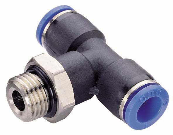 timmer B-TEd-6-1/8-KU, T-Einschraubverschraubung zylindrisch, mit O-Ring-Abdichtung, Schlauch-Ø: 6 mm, Gewinde: 1/8", VE: 10 Stück, 03180062