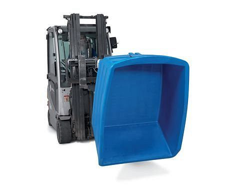 DENIOS Kippbehälter Schwerlast aus Polyethylen (PE), 500 Liter Volumen, blau, 201359
