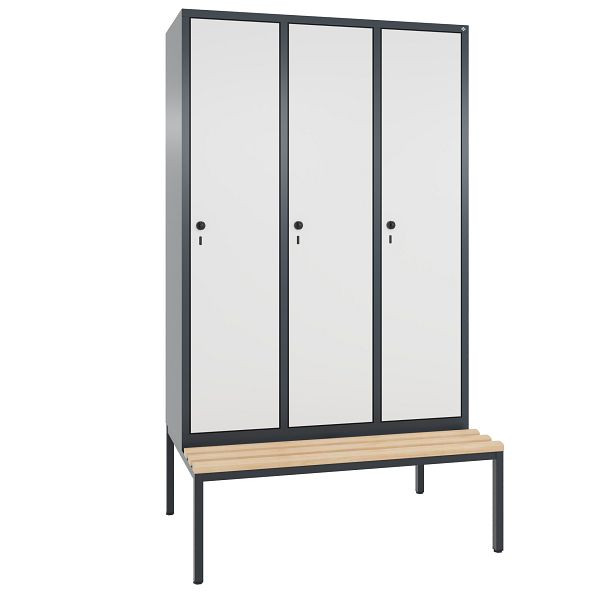 C+P Spind Evolo, 3 Abteile, H2090xB1200xT815 mm, Anthrazit/HPL Weiß, 48050-32 S10711