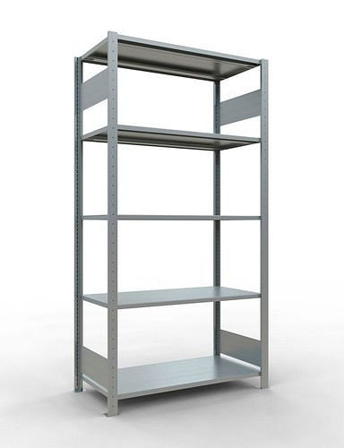 Schulte Fachbodenregal, Grundfeld, 5 Lagerebenen, Fachlast 150 kg, 1060 x 536 x 2000 mm, 278795
