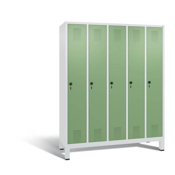 C+P Spind Evolo, 5 Abteile, H1850xB1480xT500 mm, Lichtgrau/Resedagrün, 48010-50 S10135