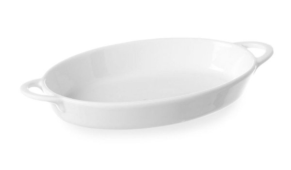 Hendi Ofenform Porzellan mit Ohrengriffen, oval, LxBxH: 165x105x30 mm, 784006