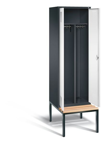 C+P Schwarz-Weiss-Spind Evolo, H2090xB610xT815mm, Farbe: Schwarzgrau / Verkehrsweiß, 48052-20 S10242