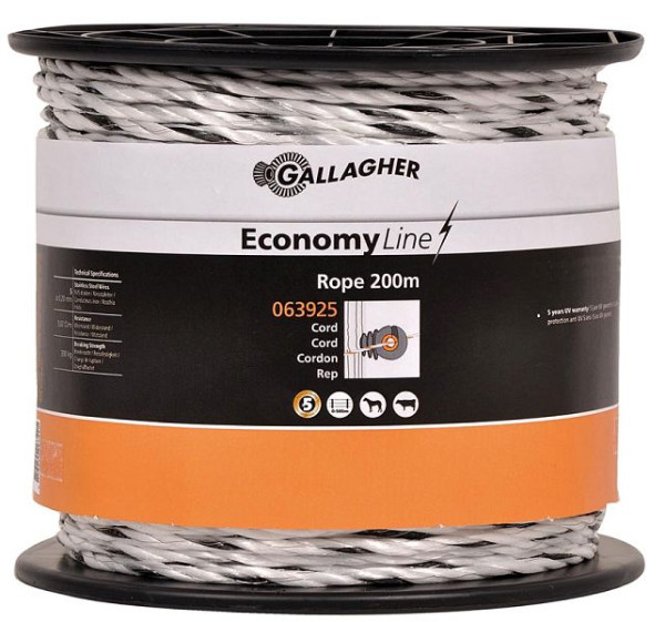 Gallagher EconomyLine Cord ECO 200m weiß, 063925