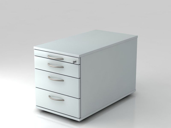 Hammerbacher Rollcontainer 80cm, 3 Schub, Schloss Bogengriff Grau, 42,8x51,2x80 cm, 1/2/3/3 HE, VTC30/5/5/BM