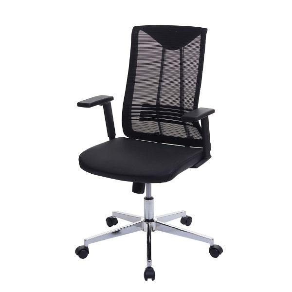 Mendler Bürostuhl HWC-J53, Drehstuhl Schreibtischstuhl, ergonomisch Kunstleder, schwarz, 81083