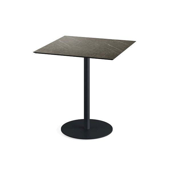 Feros Urban Terrassentisch Schwarz gestell + Midnight Marble HPL 70x70 cm, 130011677