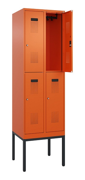 C+P Doppelstock-Spind Evolo PLUS, Gestell, 4 Fächer, 2120x600x500mm, 2004/2004, Zylinderschloss, 0493307-20 S10050