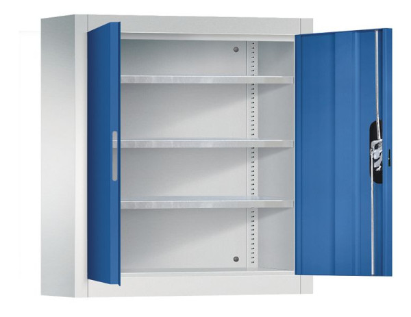 C+P Hängeschrank Serie 13, H830xB700xT300mm, Farbe: Lichtgrau / Enzianblau, Muldengriff, 134013-22 S10080