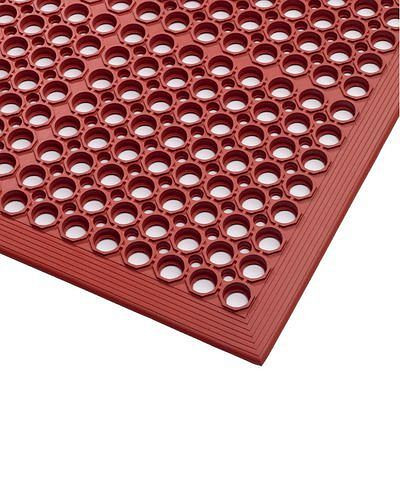 DENIOS Ergonomische Sicherheitsmatte ST 9.15 für Nassbereiche, rot, 90 x 150 cm, 123363