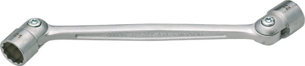 Hazet Doppel-Gelenksteckschlüssel, Außen-Doppel-Sechskant Profil, 16 x 17 mm, 645-16X17