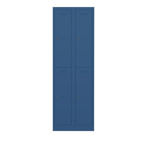 Bisley Garderobenschrank Primary Locker, 2 Abteile mit je 2 Fächern übereinander, 639 oxfordblau, PL3050D2639