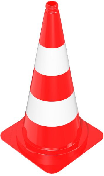 Schake Leitkegel tagesleuchtend, rot / weiß, Höhe: 750 mm, 3L750