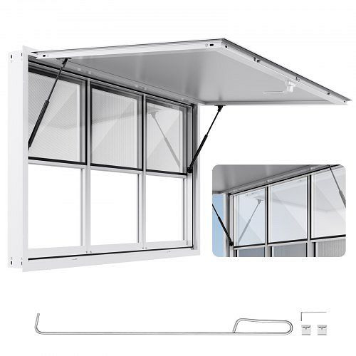 VEVOR Imbissfenster (1524 x 915 mm) mit Aluminiumrahmen, 85°-Öffnungswinkel & 6 Schiebefenstern für Imbisswagen, SXXCFWCK60X3CY3KC001V0