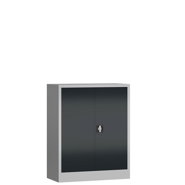 Lüllmann ClassiX Flügeltürenschrank, 1000 x 800 x 380 mm, lichtgrau/anthrazit, X-530318