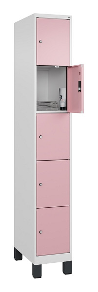 C+P Schließfachschrank Evolo PLUS, mit Füßen, 5 Fächer, 1950x300x500mm, 9016/30, 049010-105 S10018