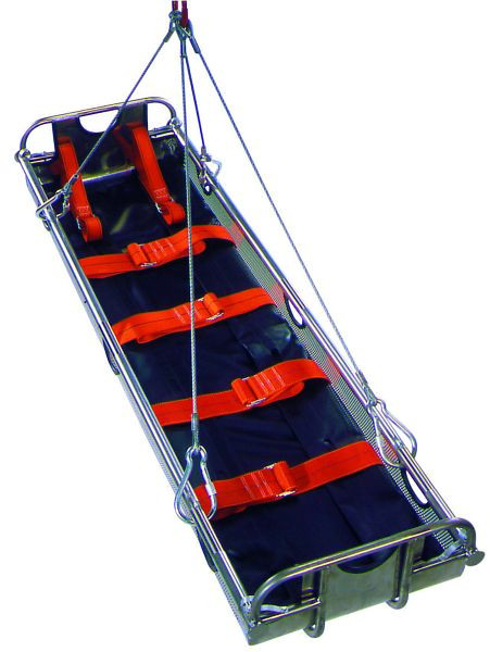 ultraMEDIC ultraMINING, Schleifkorbtrage, Edelstahl, mit Rettungs-Umbettungstuch, SAN-0093