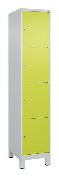 C+P Schließfachschrank Classic PLUS, Füße, 1950x400x500mm, 7035/0024, mit 4 Fächern, 080010-124 S10010