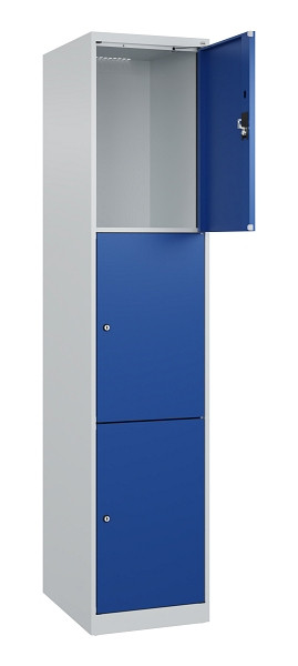 C+P Schließfachschrank Evolo PLUS, 3 Fächer, 1850x400x500mm, 7035/5010, 049000-123 S10006