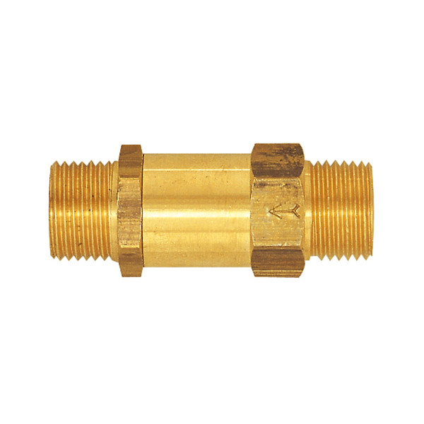 Riegler Rückschlagventil, Durchgangsform, Messing, G 3/4 AG, 0,1 - 0,2 bar, 132359