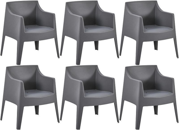 CLP 6er Set Stühle Bartal, dunkelgrau, 327752, 4255716382704