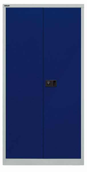 Bisley Flügeltürenschrank Universal, 3 Fachböden, 4 OH, Korpus lichtgrau, Fronten oxfordblau, E722A03505