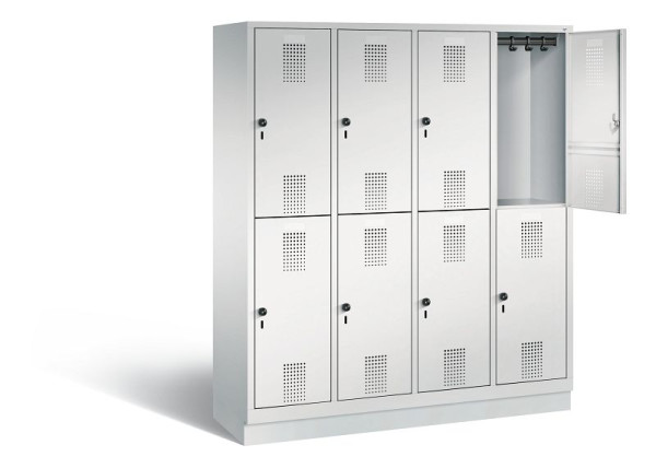 C+P Spind doppelstöckig Evolo, H1800xB1590xT500mm, Farbe: Lichtgrau, 48320-42 S10083