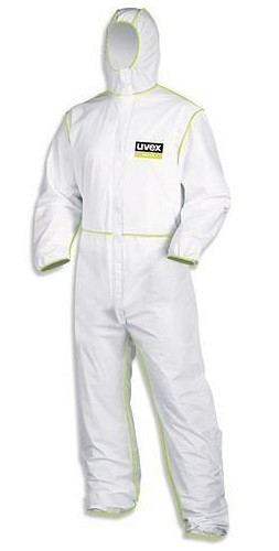 uvex Chemikalienschutz-Overall 5/6, Kategorie III, Typ 5/6, weiß/lime, Gr. XXL, 210245