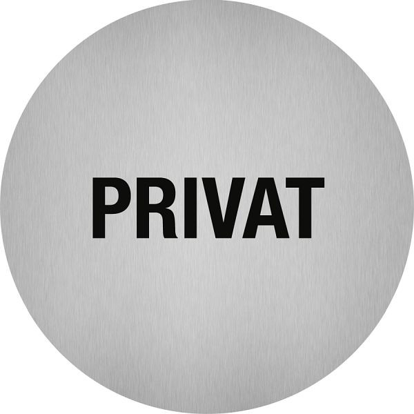 Moedel Piktogramm Privat, Edelstahl, selbstklebend, Ø 50 mm, 52523