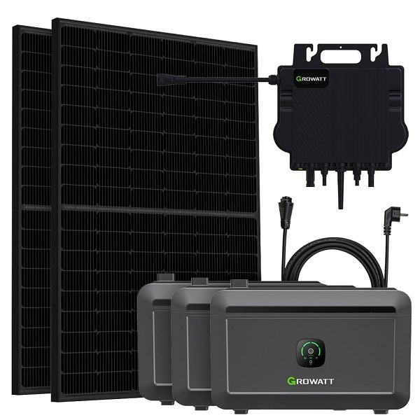 Growatt 6,14kWh 900Wp NEO 800M-X Balkonkraftwerk mit Noah2000 Speicher, 4-01-020105-003