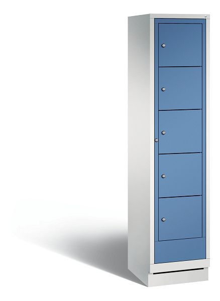 C+P Wäsche-Ausgabeschrank Evolo, 1 Abteil, H1800xB420xT500 mm, Grau/Fernblau, 48160-105 S10096