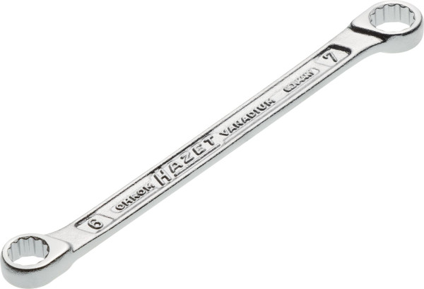 Hazet Doppel-Ringschlüssel, Außen-Doppel-Sechskant-Tractionsprofil, 6 x 7 mm, 610N-6X7