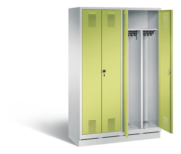 C+P Schwarz-Weiss-Spind Evolo, H1800xB1190xT500mm, Farbe: Lichtgrau / Viridingrün, 48022-40 S10241