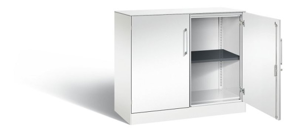 C+P Sideboard mit Flügeltüren Asisto, H915xB1000xT435mm, Farbe: Verkehrsweiß, Bügelgriff, 2 OH, 141052-000 S10179