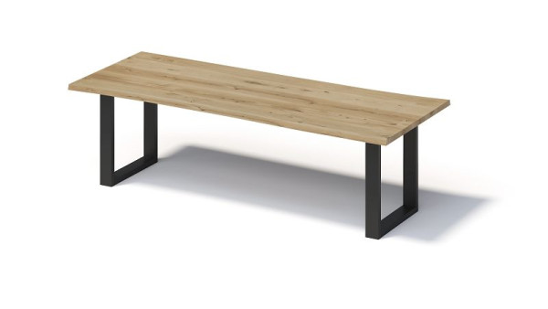 Bisley Fortis Table Natural, 2600 x 1000 mm, natürliche Baumkante, geölte Oberfläche, O-Gestell, Oberfläche: natürlich/Gestell: schwarz, FN2610OP333