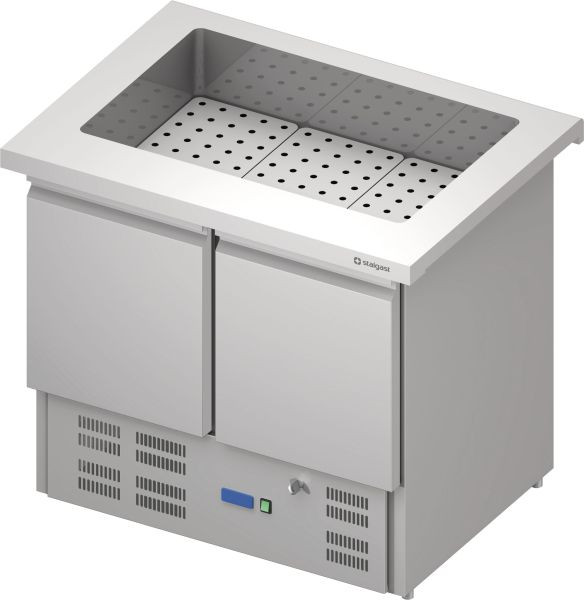Stalgast Edelstahl Getränke-Kühltisch "Free Flow", zweitürig 1000x750x880 mm Granitabdeckung "Standard G1", FF10206