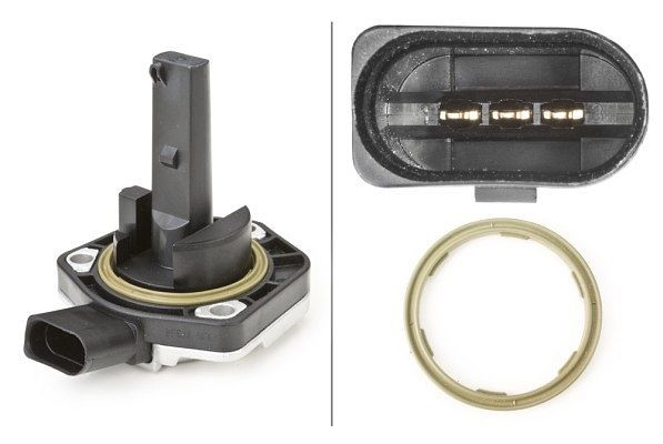 HELLA Sensor, Motorölstand - 3-polig - mit Dichtung, 6PR 008 079-071