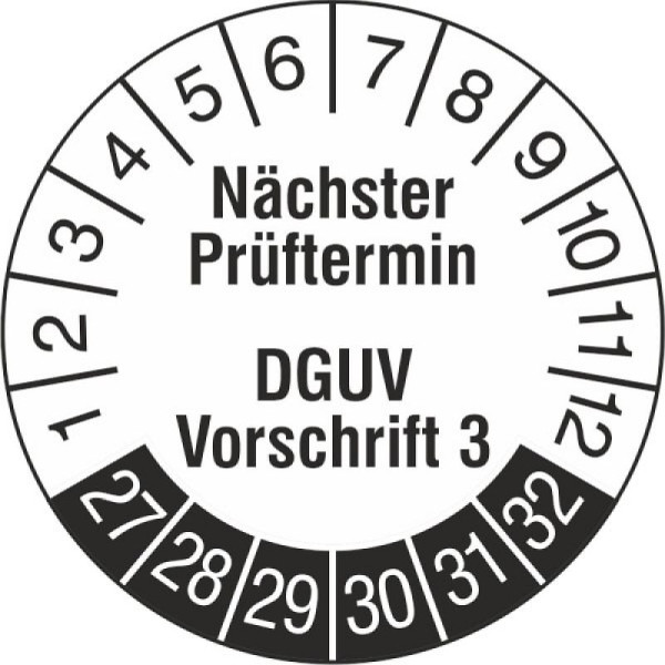 Stein HGS Prüfplaketten o. Jahresfarbe (6 Jahre), Nächster Prüftermin, 2027-2032, 31.c7049-27