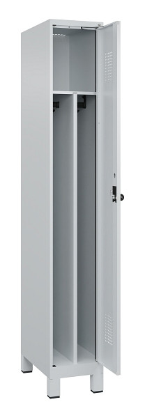 C+P Spind Evolo PLUS, mit Füßen, 1 Abteil, 1950x300x500mm, 7035/7035, Verschluss Drehriegel, 049010-10F S10013