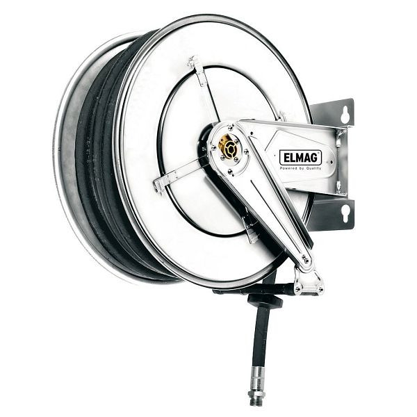 ELMAG Industrie Schlauchaufroller Edelstahl '542/23' für Druckluft und Wasser 130°C, 20 m, 3/4', 100 bar, 43458