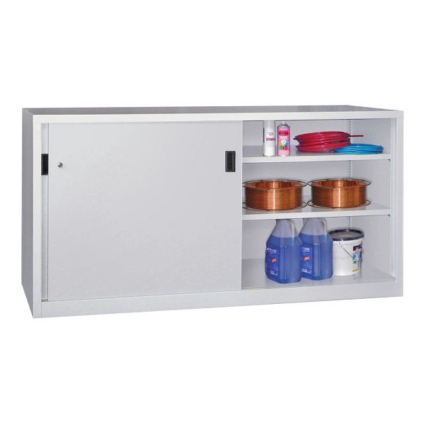 Pavoy Schwerlastschiebetürschrank 1000/2000/600, Mitteltrennwand, 4 gepulverte Fachböden; Drehdruckzylinderschloss, 30330-200-601-716510