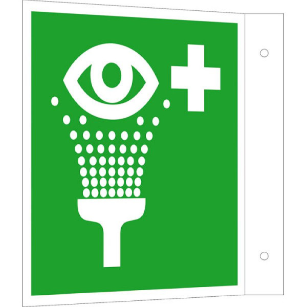 Stein HGS Rettungsschild als Fahnenschild Augenspüleinrichtung, 200 x 200 mm, 15.a3917