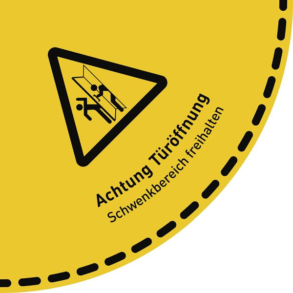 Moedel Fußbodenaufkleber Achtung Türöffnung..., Folie, rutschhemmend, 900x900 mm, 104567