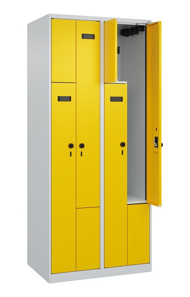 C+P Z-Spind Evolo PLUS, 4 Fächer, 1850x800x500mm, 7035/1023, Drehriegel, 049003-224 S10003
