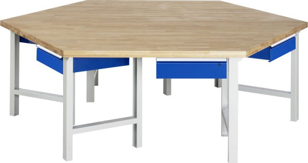 RAU Gruppenwerkbank Serie 4000, 1x Schublade, 2700x800-1150x2340 mm, 03-401-135B4H.11