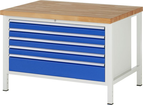 RAU Werkbank Serie 8000 - Modell 8368, B1250 x T900 x H840 mm, Systemunterbau B1235 x T850 x H800 mm, 03-8368A2-129B4S.11